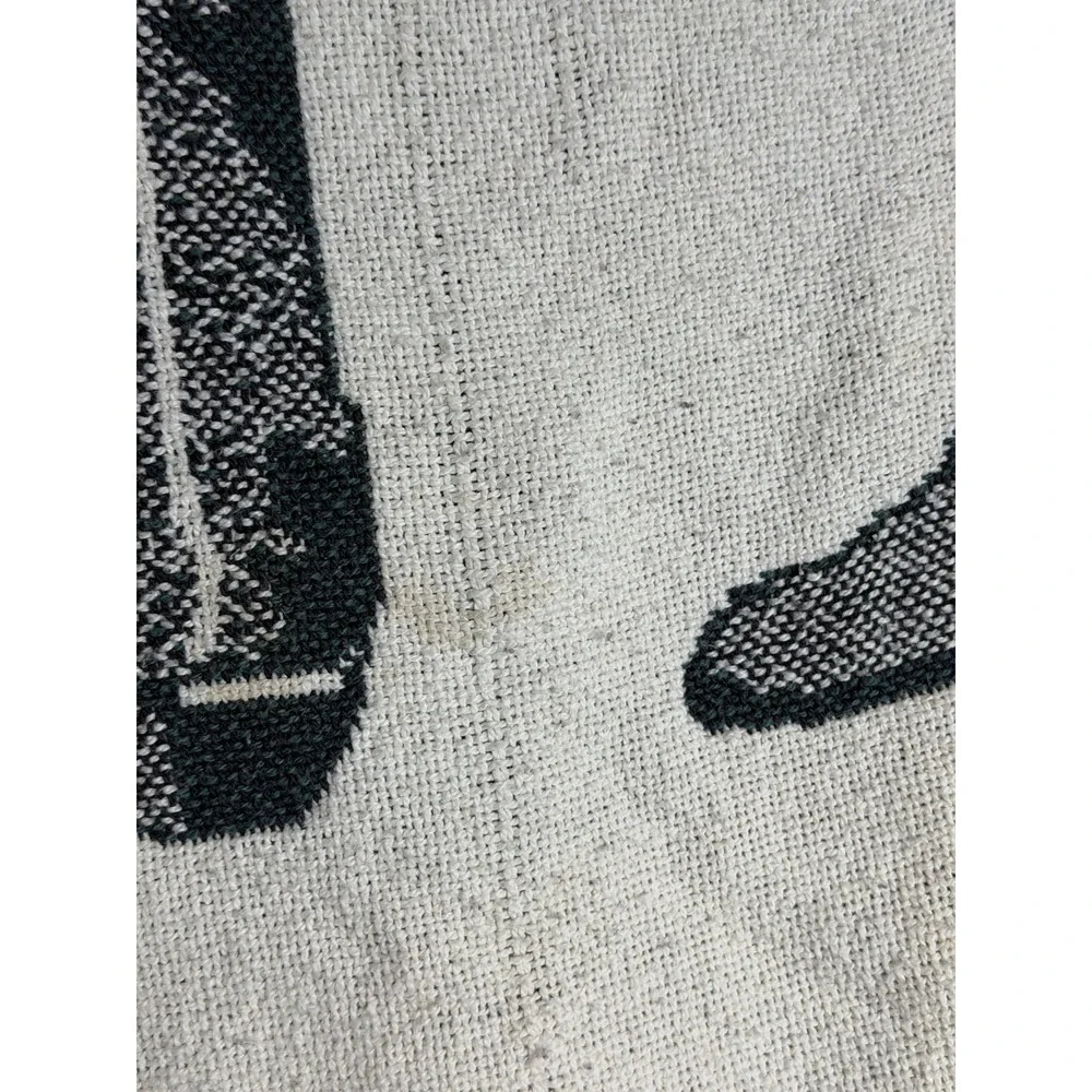 Vintage Western Cowboy Boots Tapestry Afghan Fringe Throw Cowgirl Ranch Decor